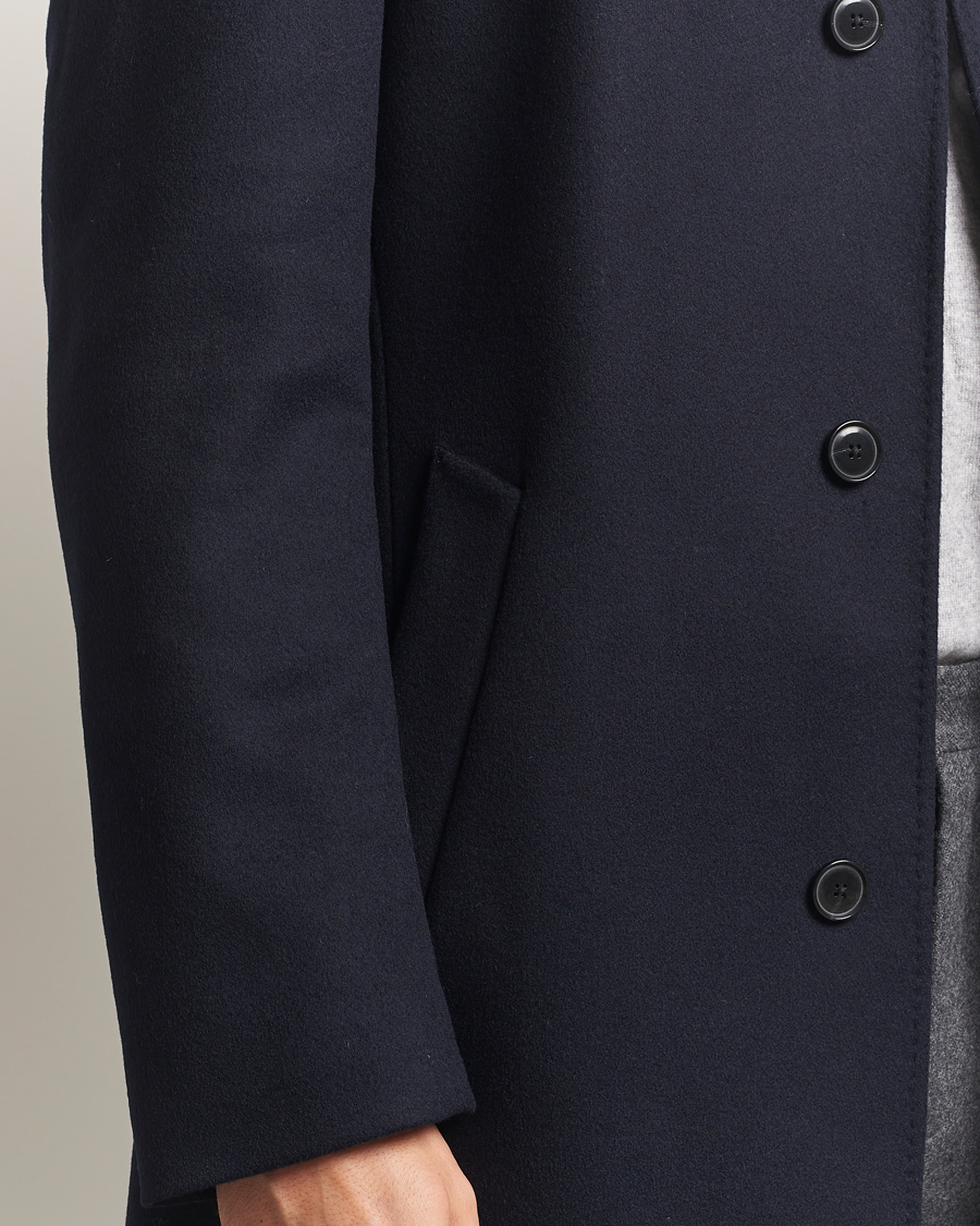 Uomini | Giacche | BOSS BLACK | Hyde Stand Up Collar Coat Dark Blue