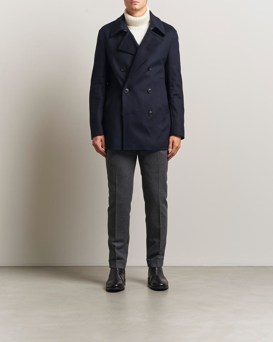 Uomini | Giacche | BOSS BLACK | Hyde Wool Peacoat Dark Blue