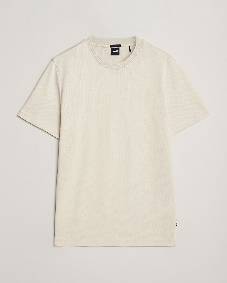Uomini | T-shirt | BOSS BLACK | Thompson Structured Crew Neck T-Shirt Open White