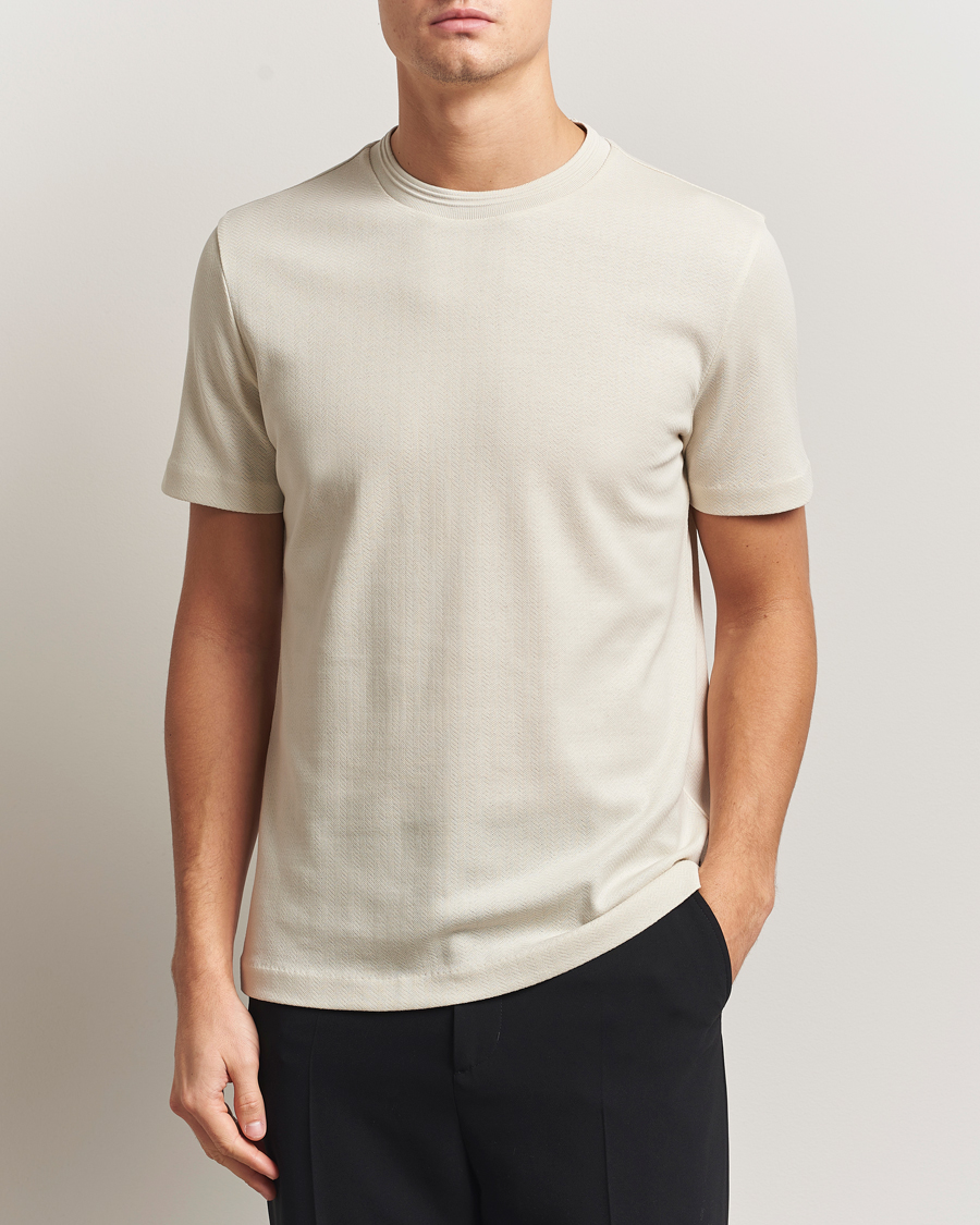 Uomini | T-shirt | BOSS BLACK | Thompson Structured Crew Neck T-Shirt Open White