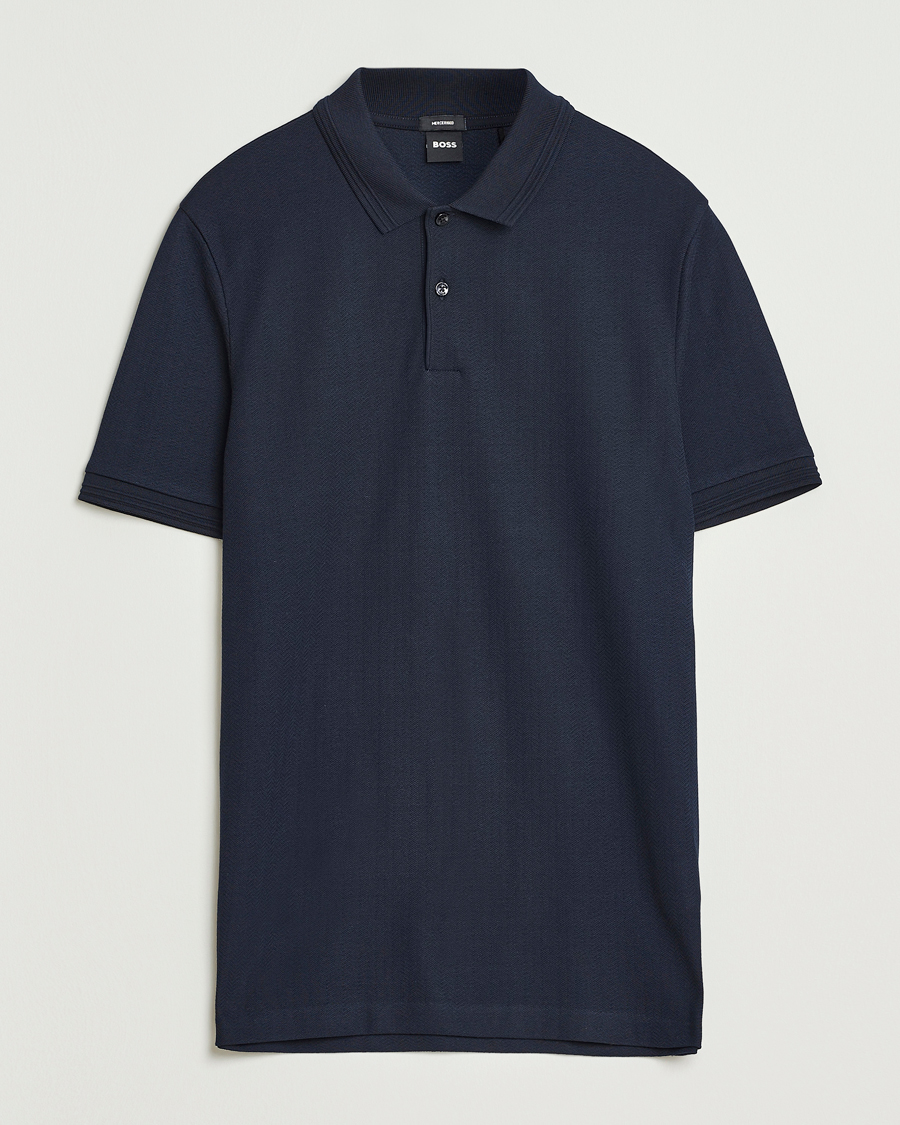 Uomini | Polo | BOSS BLACK | Parlay Structured Polo Dark Blue