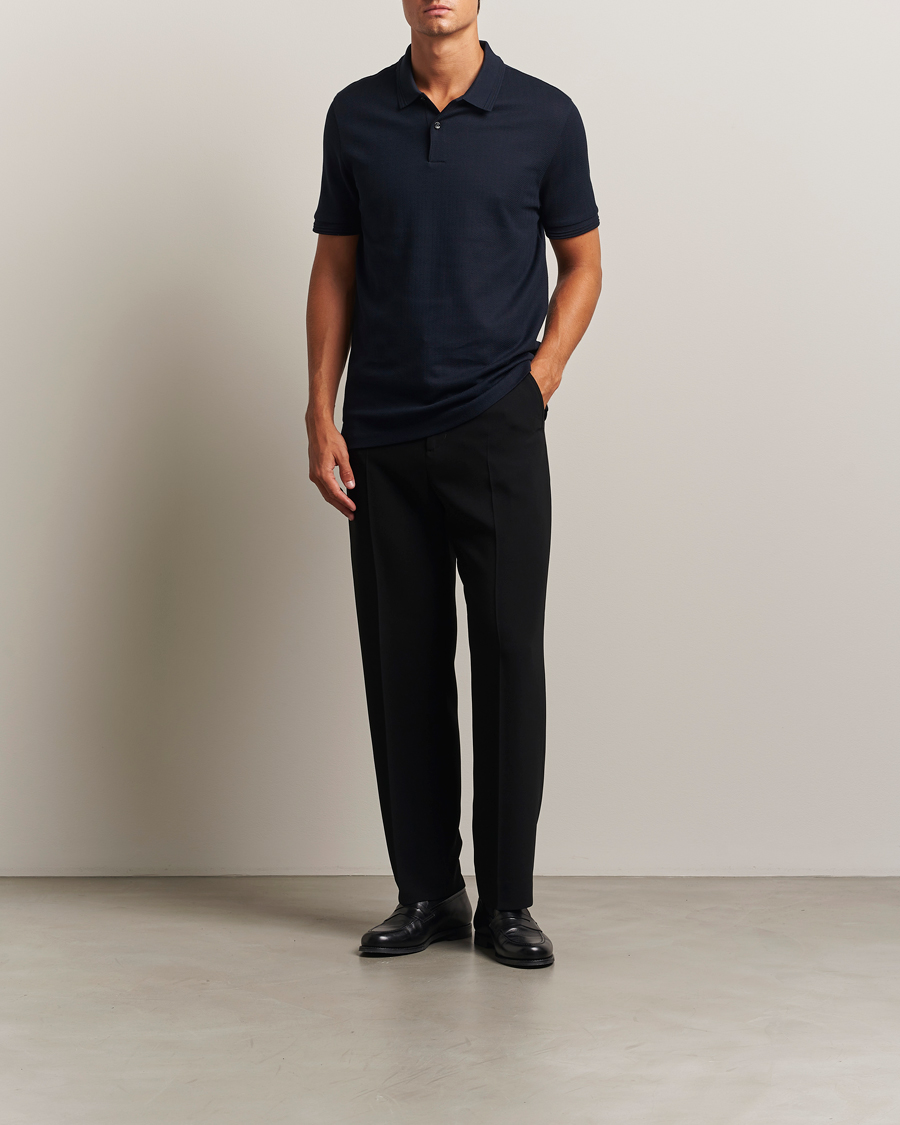 Uomini | Polo | BOSS BLACK | Parlay Structured Polo Dark Blue
