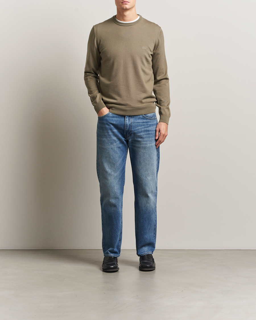 Uomini | Maglieria | BOSS BLACK | Botto Merino Knitted Pullover Open Brown