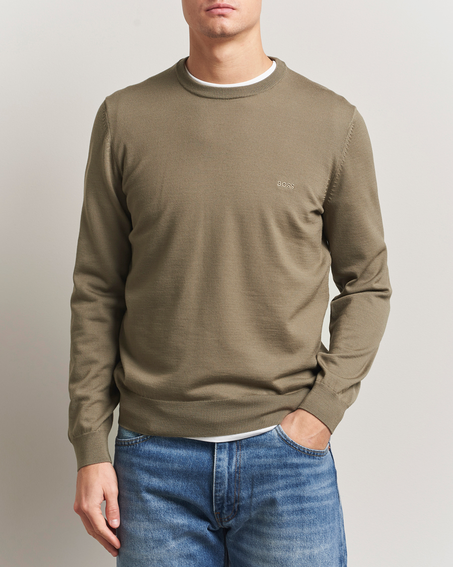 Uomini | Maglieria | BOSS BLACK | Botto Merino Knitted Pullover Open Brown