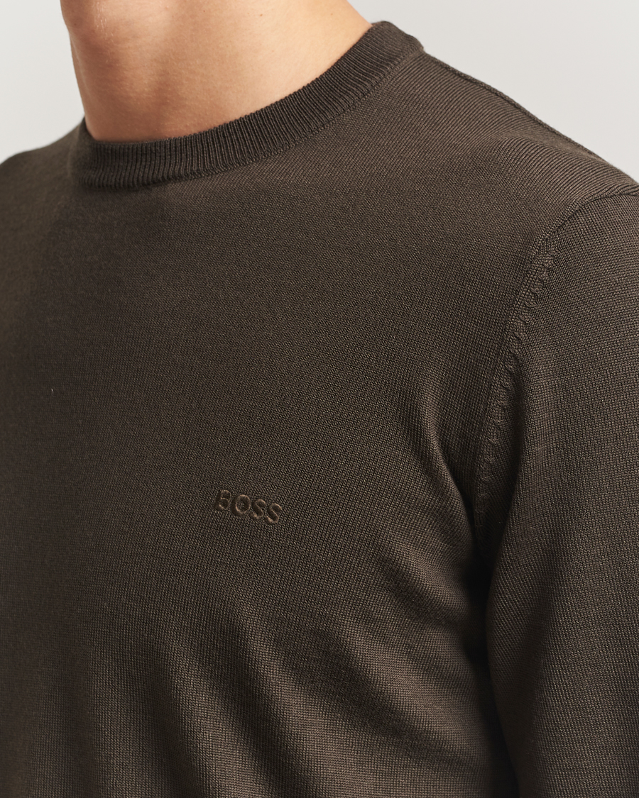 Uomini | Maglieria | BOSS BLACK | Botto Merino Knitted Pullover Open Green