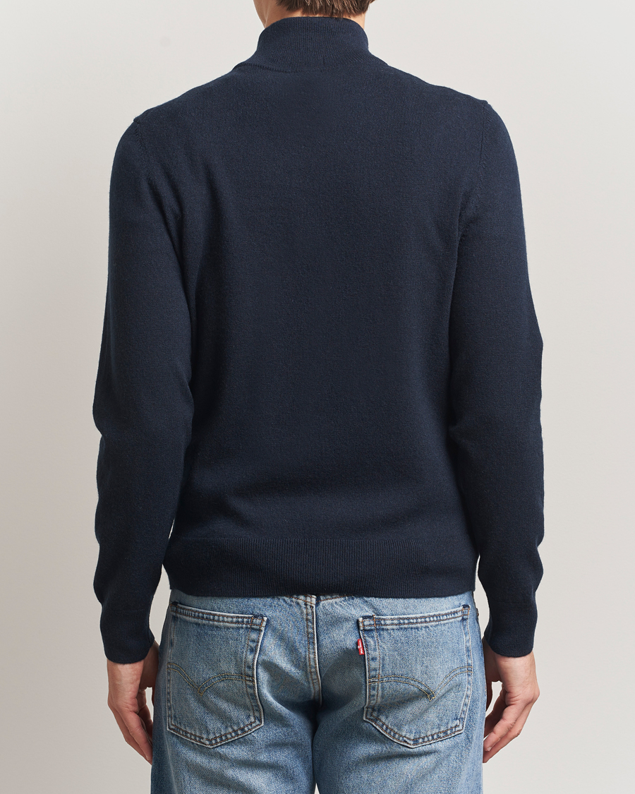 Uomini | Maglieria | BOSS BLACK | Hemarlo Wool/Cashmere Half Zip Dark Blue