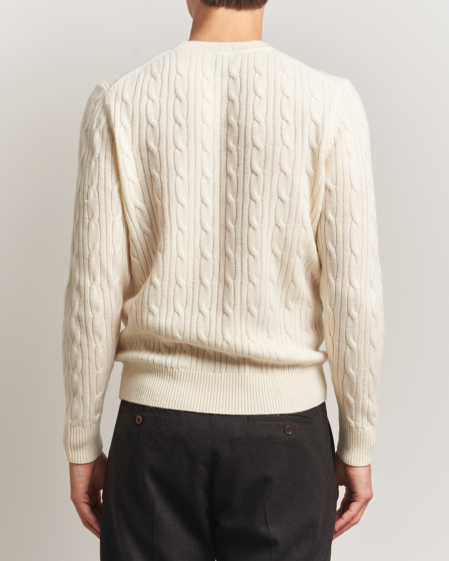 Uomini | Maglieria | BOSS BLACK | Hetico Wool/Cashmere Cable Sweater Open White