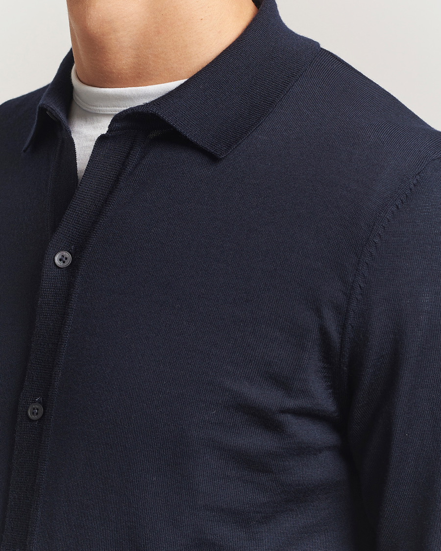 Uomini | Maglieria | BOSS BLACK | Helbert Wool Cardigan Dark Blue