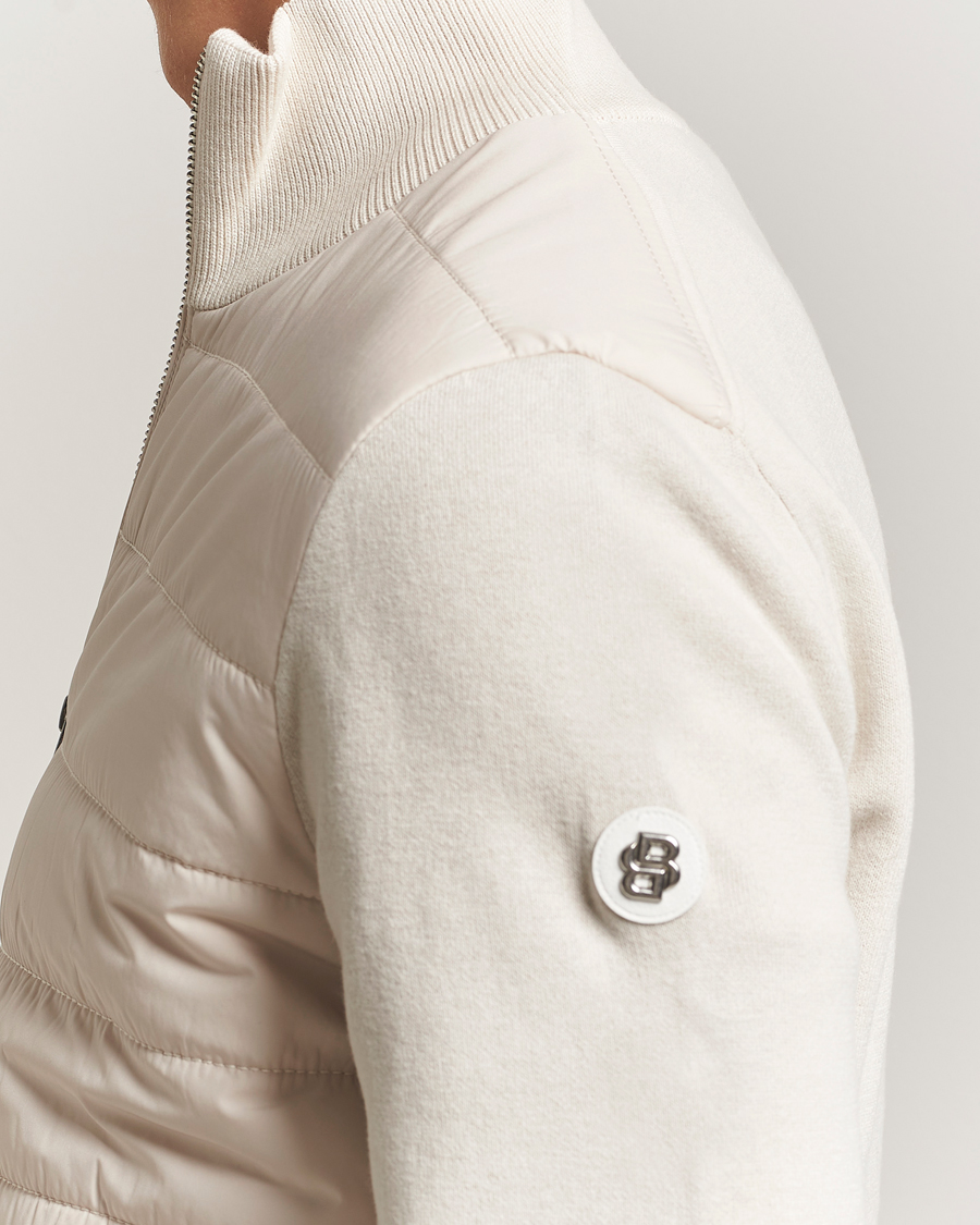 Uomini | Maglieria | BOSS BLACK | Hernest Hybrid Full Zip Open White