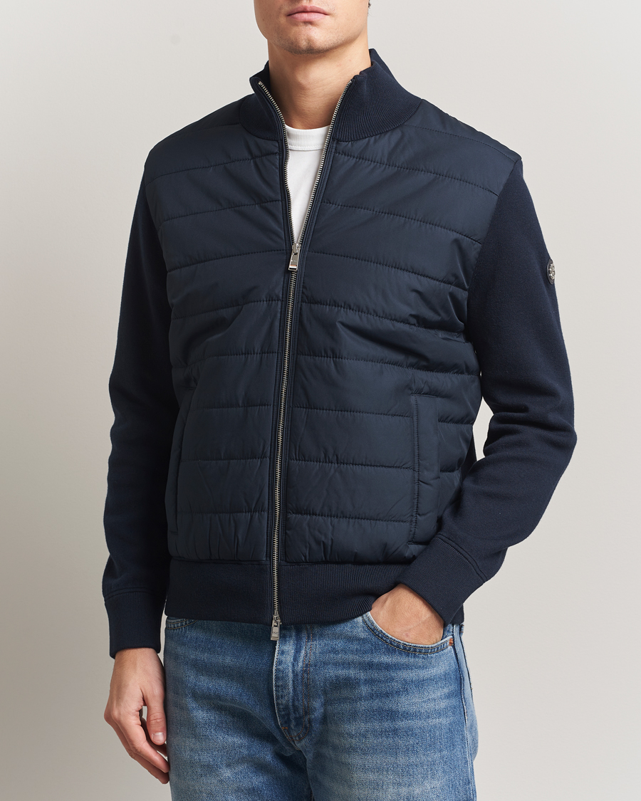 Uomini | Giacche | BOSS BLACK | Hernest Hybrid Full Zip Dark Blue