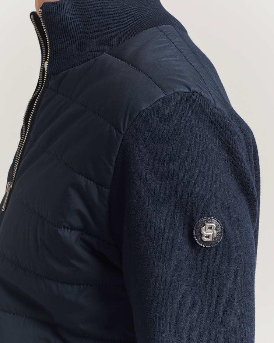 Uomini | Maglieria | BOSS BLACK | Hernest Hybrid Full Zip Dark Blue