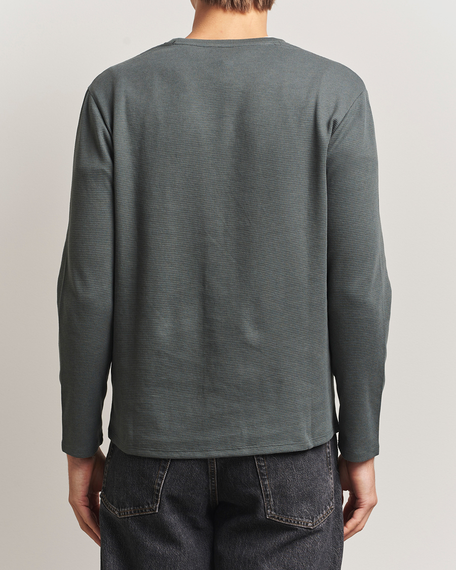 Uomini | Accappatoi & Pigiami | BOSS BLACK | Waffle Long Sleeve Pyjama T-Shirt Open Green