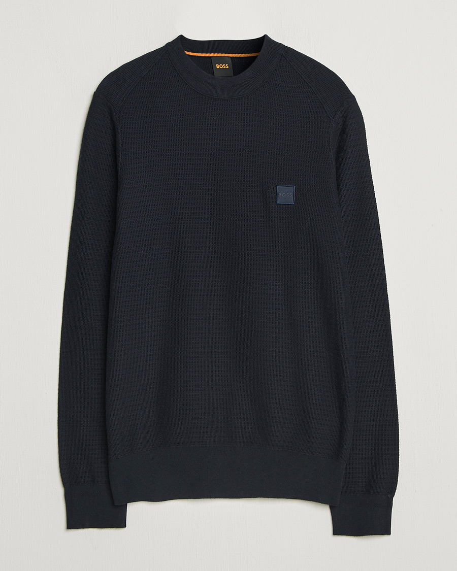 Uomini | Maglieria | BOSS ORANGE | Anion Knitted Sweater Dark Blue