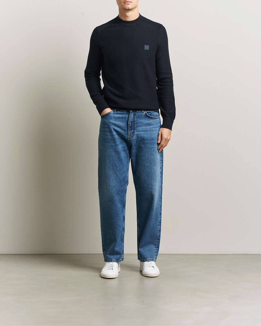 Uomini | Maglieria | BOSS ORANGE | Anion Knitted Sweater Dark Blue