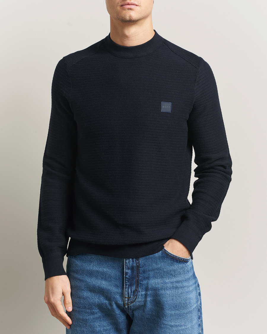 Uomini | Maglieria | BOSS ORANGE | Anion Knitted Sweater Dark Blue