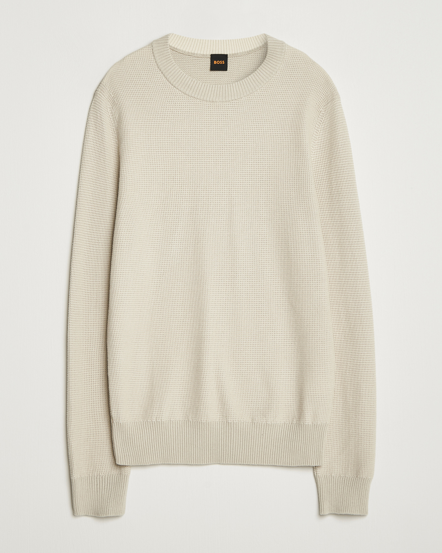 Uomini | Maglieria | BOSS ORANGE | Klapok Knitted Crew Neck Sweater Light Beige