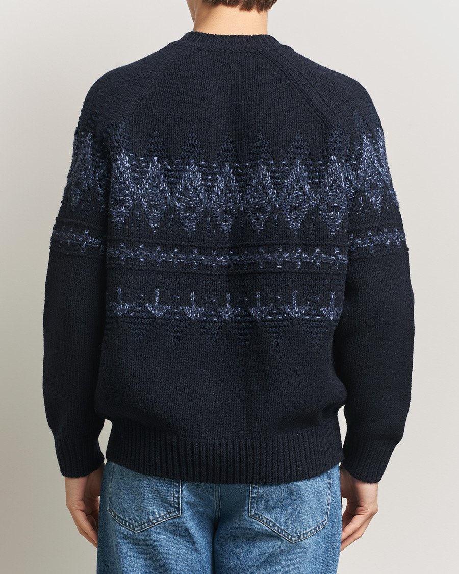 Uomini | Maglieria | BOSS ORANGE | Karombo Wool Fairisle Sweater Dark Blue