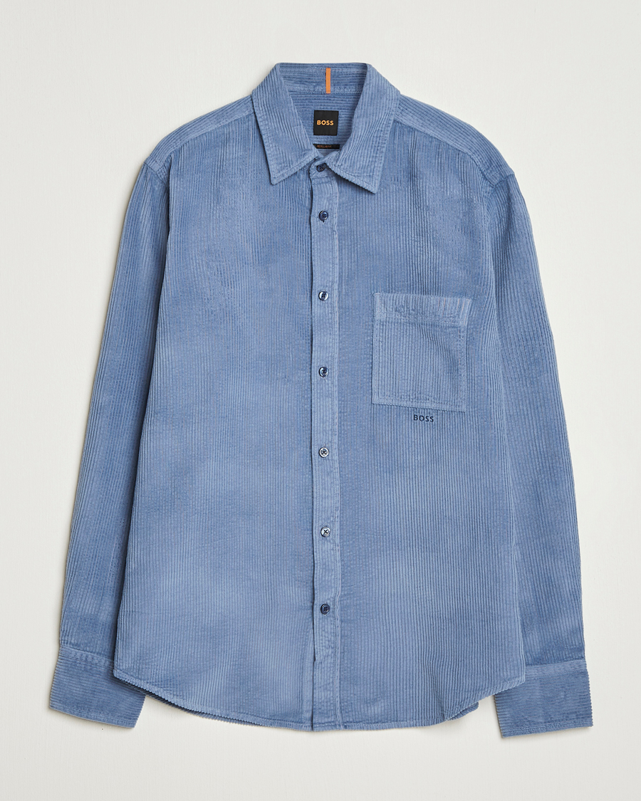 Uomini | Camicie | BOSS ORANGE | Relegant Corduroy Shirt Open Blue