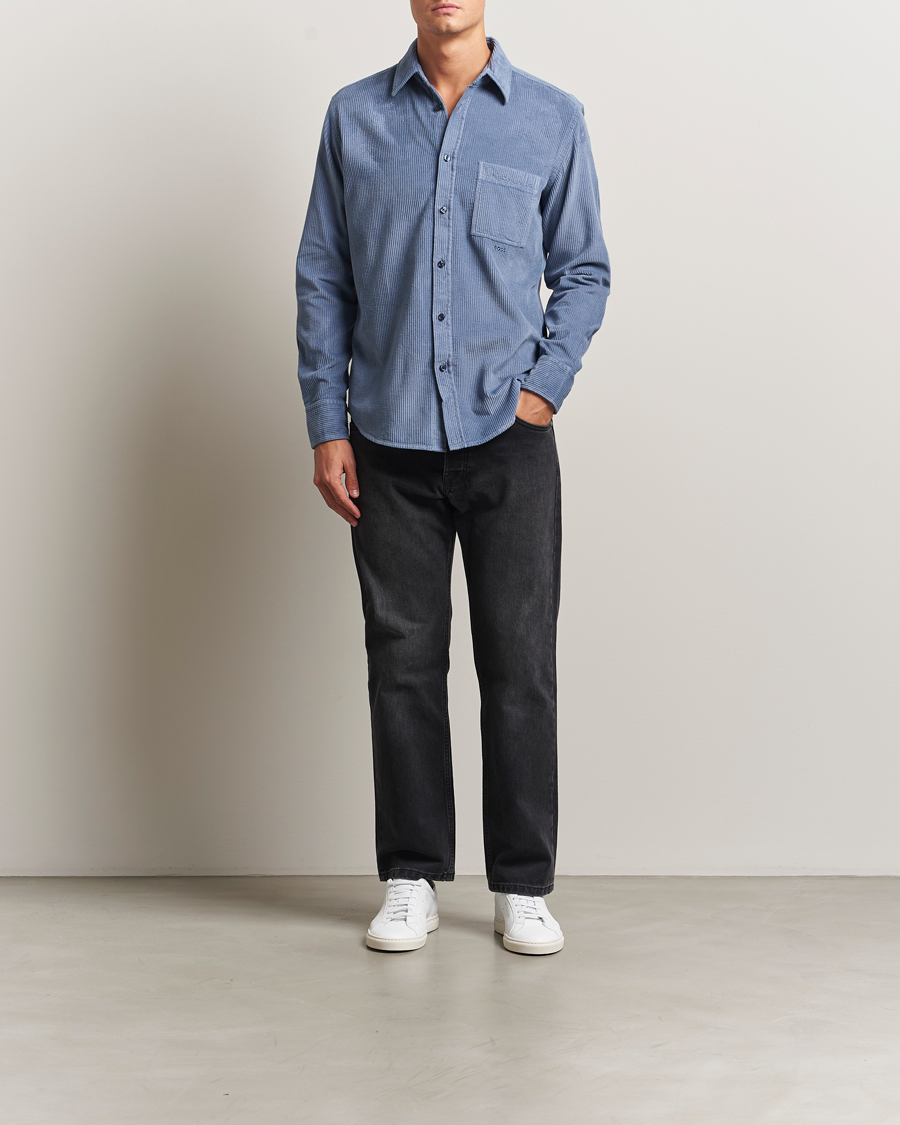 Uomini | Camicie | BOSS ORANGE | Relegant Corduroy Shirt Open Blue