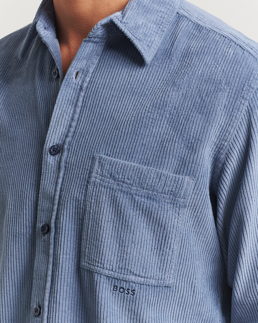 Uomini | Camicie | BOSS ORANGE | Relegant Corduroy Shirt Open Blue