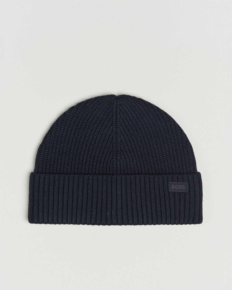 Uomini | Berretti | BOSS ORANGE | Andern Wool Beanie Dark Blue