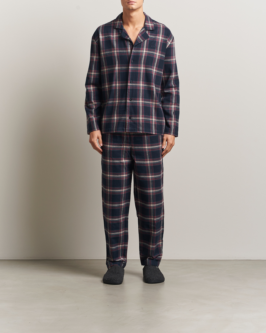 Uomini | Accappatoi & Pigiami | BOSS BLACK | Flannel Long Sleeve Pyjama Set Open Blue