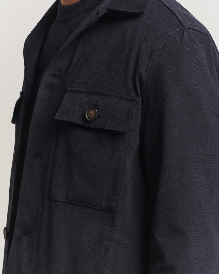Uomini | Camicie | BOSS BLACK | Carper Cotton Overshirt Dark Blue
