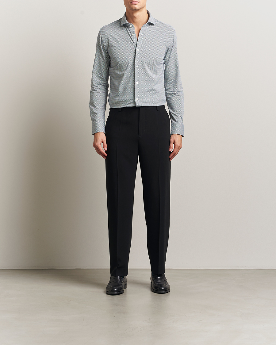 Uomini | Camicie | BOSS BLACK | Hank 4-Way Printed Stretch Shirt Dark Blue