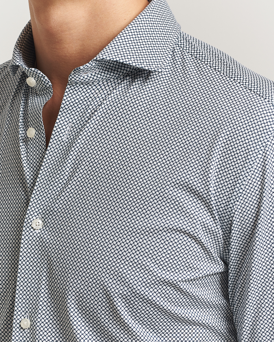 Uomini | Camicie | BOSS BLACK | Hank 4-Way Printed Stretch Shirt Dark Blue