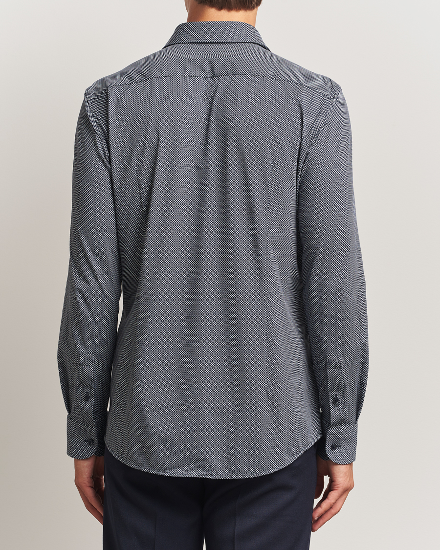 Uomini | Camicie | BOSS BLACK | Hank 4-Way Printed Stretch Shirt Dark Blue