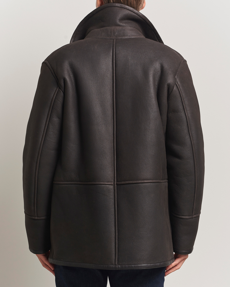 Uomini | Giacche | BOSS CAMEL | Mabano Leather Peacoat Brown