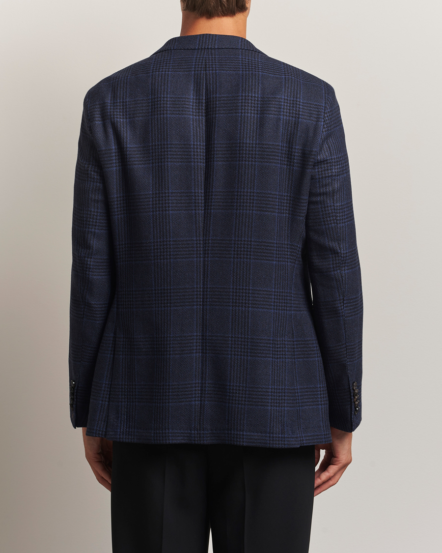 Uomini | Blazers | BOSS CAMEL | Jeff Wool Checked Blazer Dark Blue