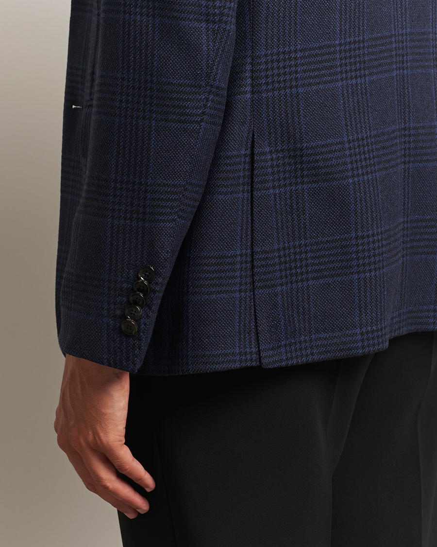 Uomini | Blazers | BOSS CAMEL | Jeff Wool Checked Blazer Dark Blue