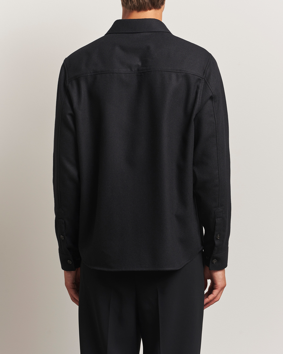 Uomini | Camicie | J.Lindeberg | Flat Wool Overshirt Black