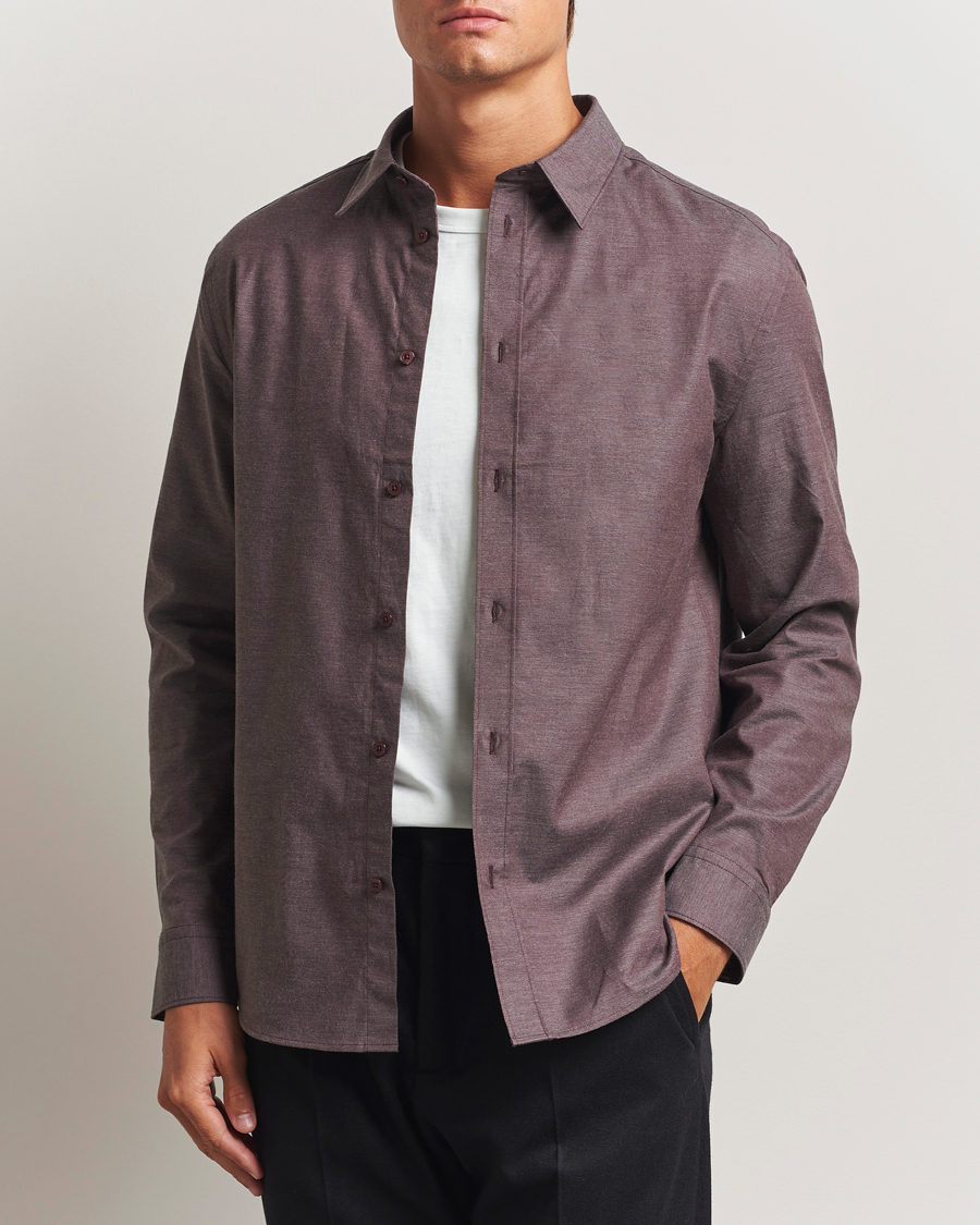 Uomini | Camicie | J.Lindeberg | Slim Fit Light Flannel Shirt Huckleberry