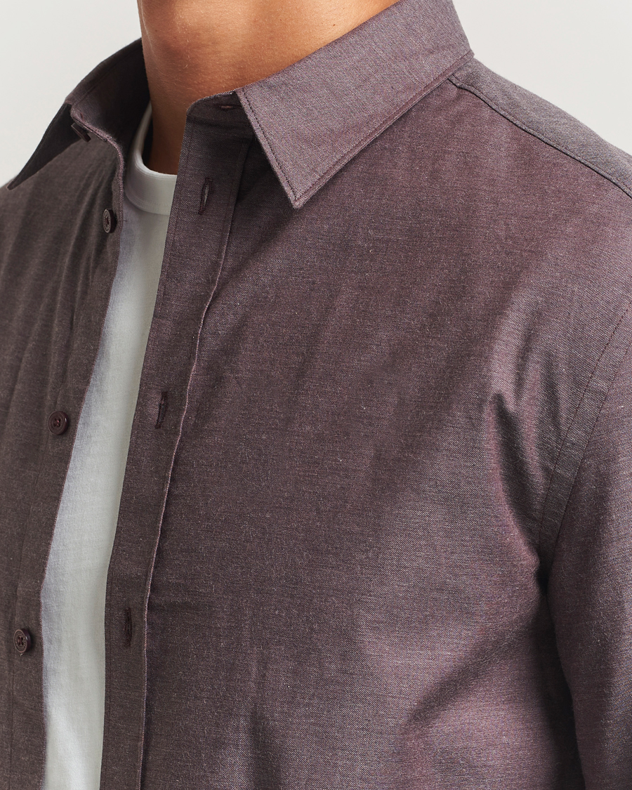 Uomini | Camicie | J.Lindeberg | Slim Fit Light Flannel Shirt Huckleberry