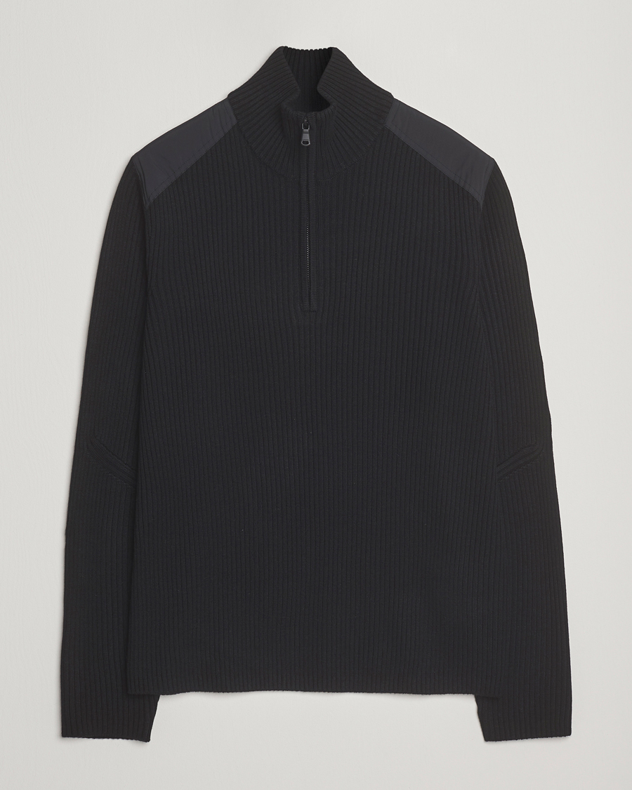 Uomini | Maglieria | J.Lindeberg | Martin Knitted Hybrid Half Zip Black