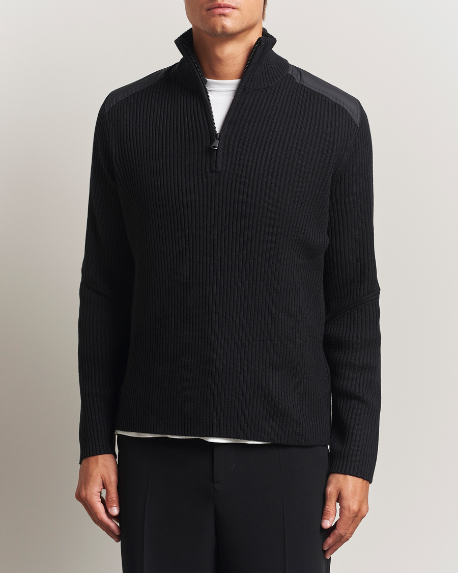 Uomini | Maglieria | J.Lindeberg | Martin Knitted Hybrid Half Zip Black