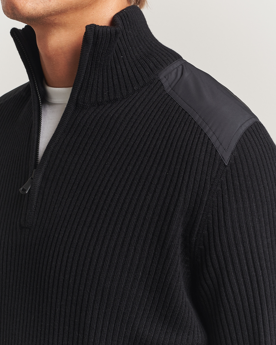 Uomini | Maglieria | J.Lindeberg | Martin Knitted Hybrid Half Zip Black