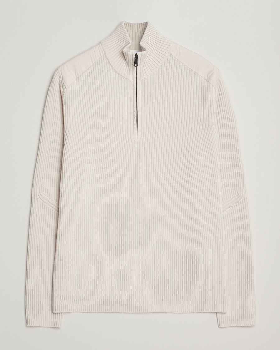 Uomini | Maglieria | J.Lindeberg | Martin Knitted Hybrid Half Zip Moonbeam