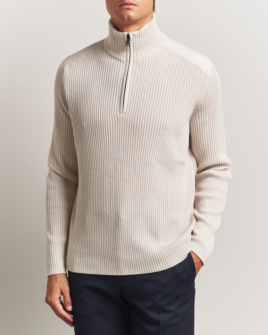 Uomini | Maglieria | J.Lindeberg | Martin Knitted Hybrid Half Zip Moonbeam