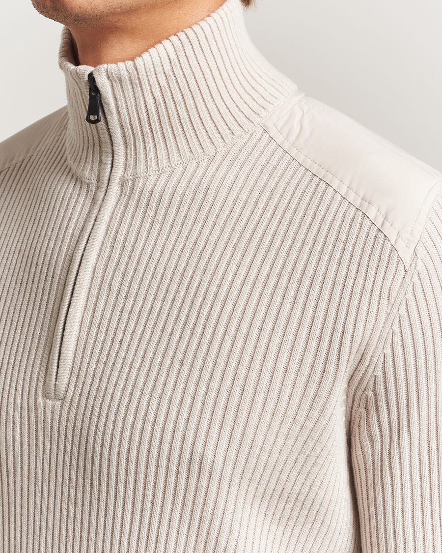 Uomini | Maglieria | J.Lindeberg | Martin Knitted Hybrid Half Zip Moonbeam