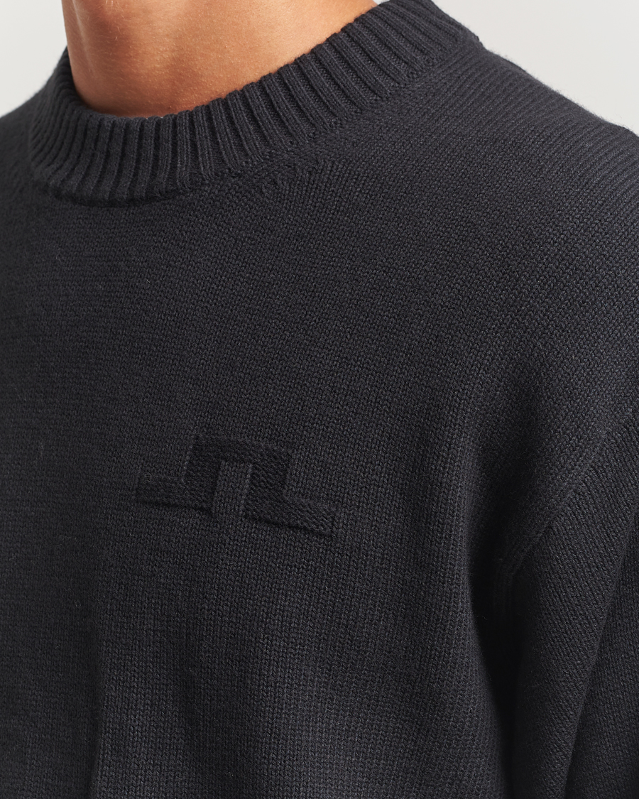 Uomini | Maglieria | J.Lindeberg | Eddy Wool/Cotton Knitted Sweater Black