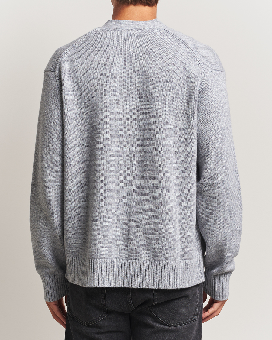 Uomini | Maglieria | J.Lindeberg | Eddy Wool/Cotton Knitted Cardigan Light Grey Melange