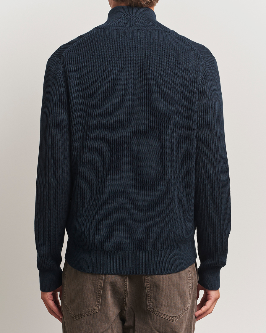 Uomini | Maglieria | J.Lindeberg | Alexis Cotton Full Zip Navy