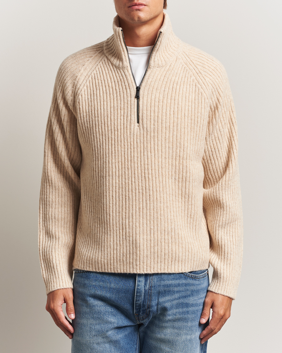 Uomini | Maglieria | J.Lindeberg | Victor Wool Half Zip Moonbeam Melange