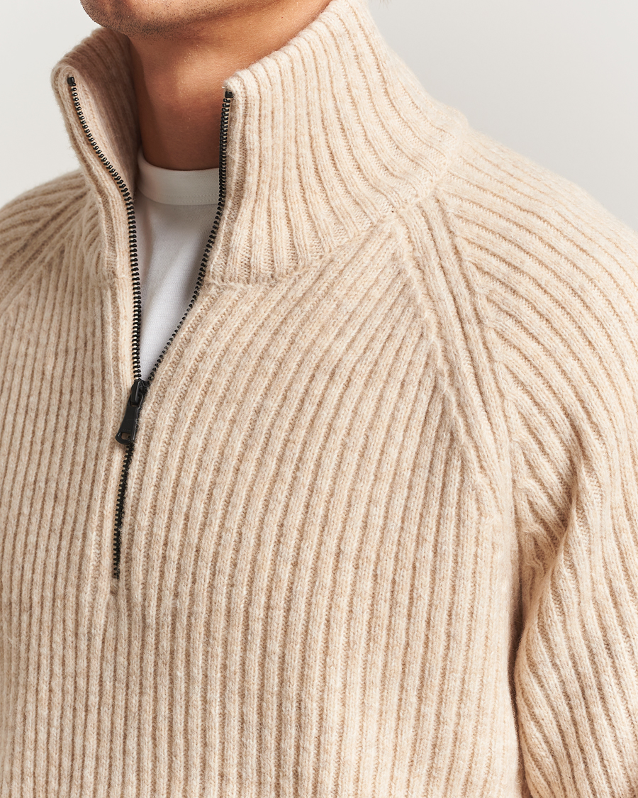 Uomini | Maglieria | J.Lindeberg | Victor Wool Half Zip Moonbeam Melange