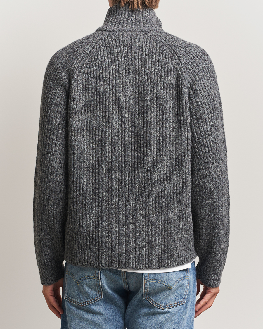 Uomini | Maglieria | J.Lindeberg | Victor Wool Half Zip Dark Grey Melange