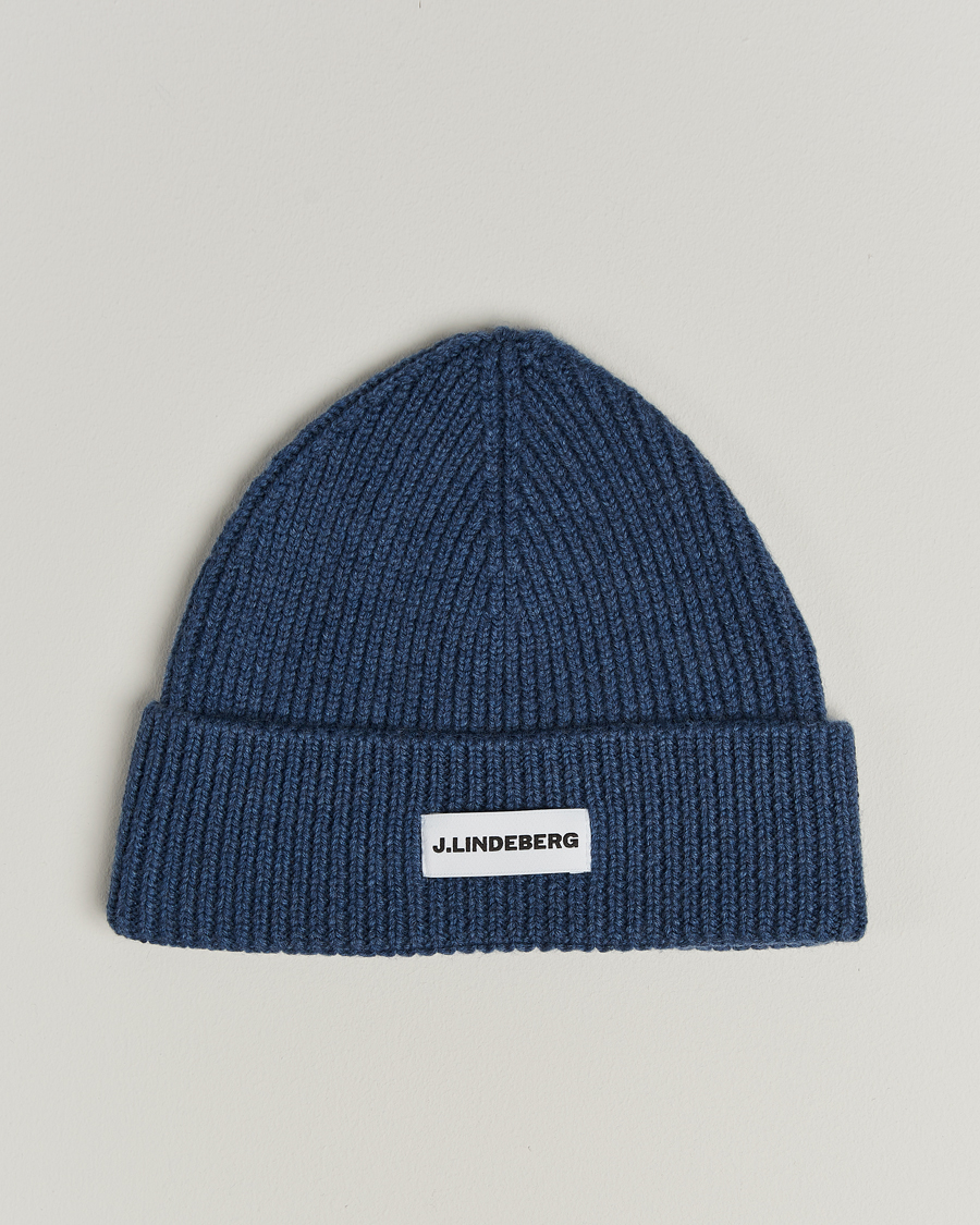 Uomini | Berretti | J.Lindeberg | Juan Merino Beanie Vintage Indigo