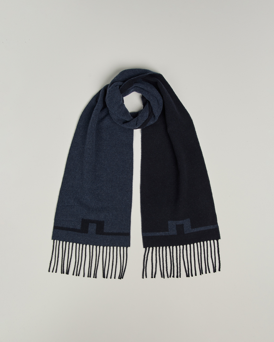 Uomini | Sciarpe | J.Lindeberg | Champ Wool Doublefaced Scarf Navy